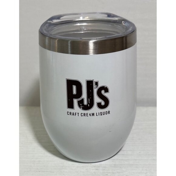 PJs Craft Cream Liquor White Stainless Steel Wine Tumbler With Lid 12 Oz - Picture 2 of 10